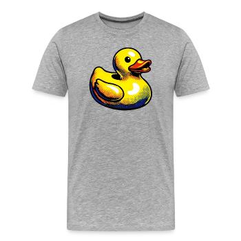Ente Ente Ente Ente Ente - Männer Premium Bio T-Shirt - Grau meliert - Vorne - Damien (186cm)