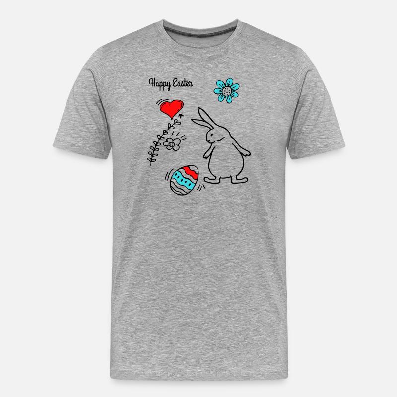 Happy Easter - Männer Premium Bio T-Shirt - Grau meliert