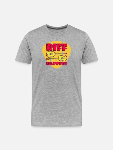 Riff Happens - Funny Comic-Style Guitars - Men's Premium Organic T-Shirt - heather grey