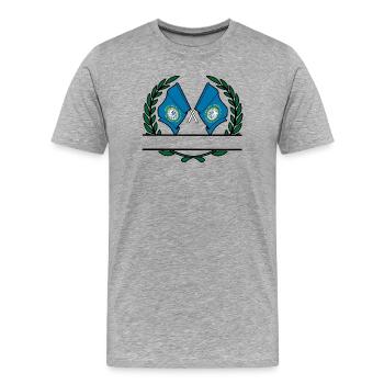 Flags USA South Dakota laurel wreath banner - Men's Premium Organic T-Shirt - heather grey - Front - Damien (186cm)