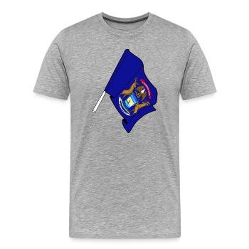 Drapeau du Michigan - T-shirt bio Premium Homme - gris chiné - Devant - Damien (186cm)