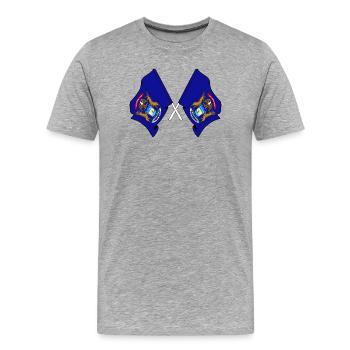 Deux drapeaux ont traversé le Michigan - T-shirt bio Premium Homme - gris chiné - Devant - Damien (186cm)