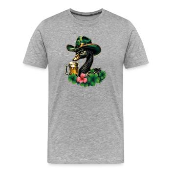 A touch of Ireland - Men's Premium Organic T-Shirt - heather grey - Front - Damien (186cm)