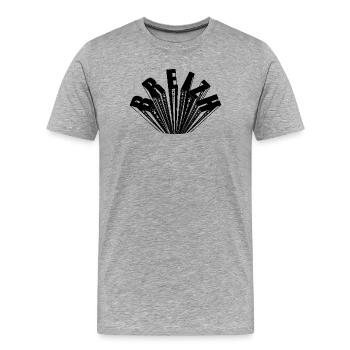 BRETAGNE - T-shirt bio Premium Homme - gris chiné - Devant - Damien (186cm)