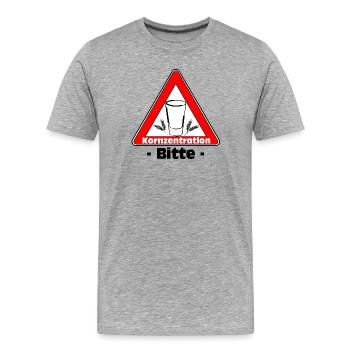 Korn , Party , Weizenkorn ,Kornzentration (25) - Männer Premium Bio T-Shirt - Grau meliert - Vorne - Damien (186cm)