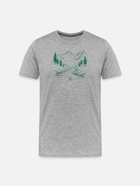 Mountains - Men's Premium Organic T-Shirt - heather grey