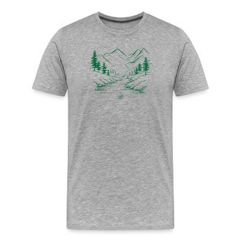 Mountains - Men's Premium Organic T-Shirt - heather grey - Front - Damien (186cm)