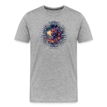 Día de los Muertos - Männer Premium Bio T-Shirt - Grau meliert - Vorne - Damien (186cm)