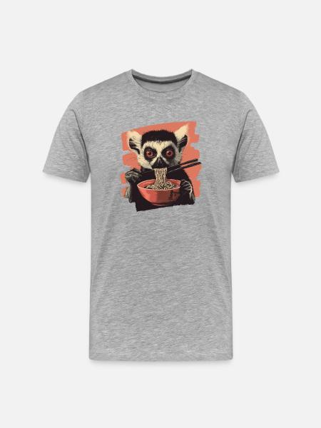 Ramen lémuriens - T-shirt bio Premium Homme - gris chiné