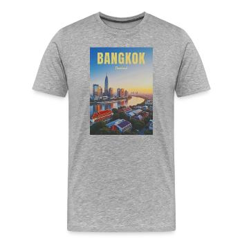 Bangkok City Thailand - Männer Premium Bio T-Shirt - Grau meliert - Vorne - Damien (186cm)