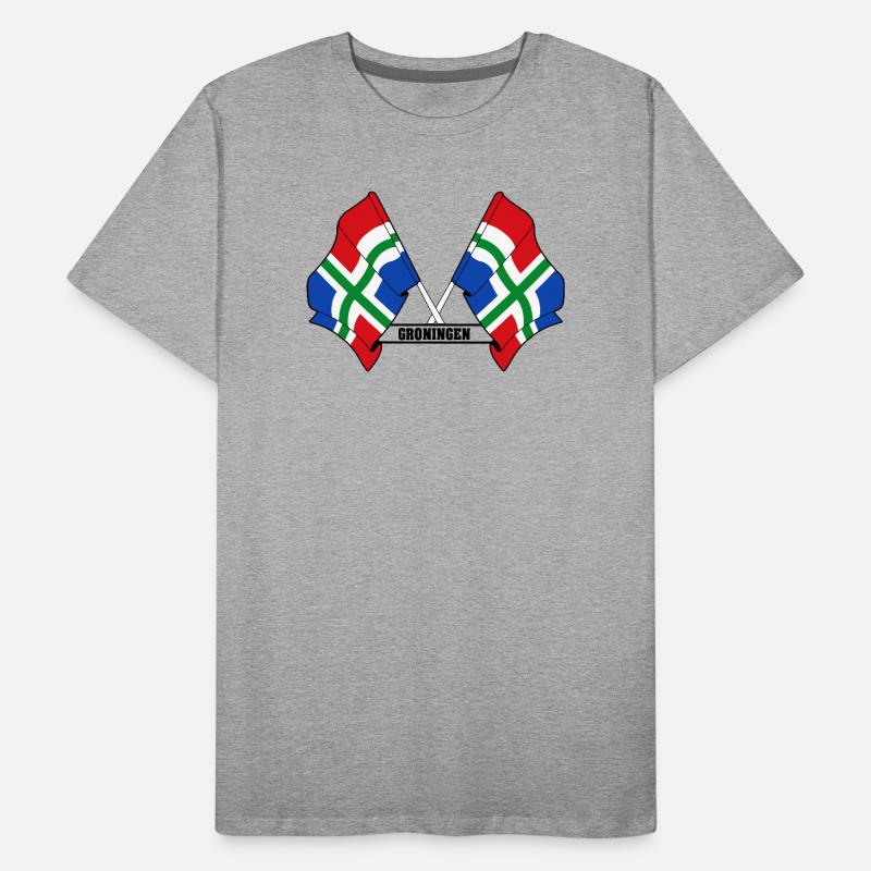 Two flags text GRONINGEN Men's Premium Organic T-Shirt