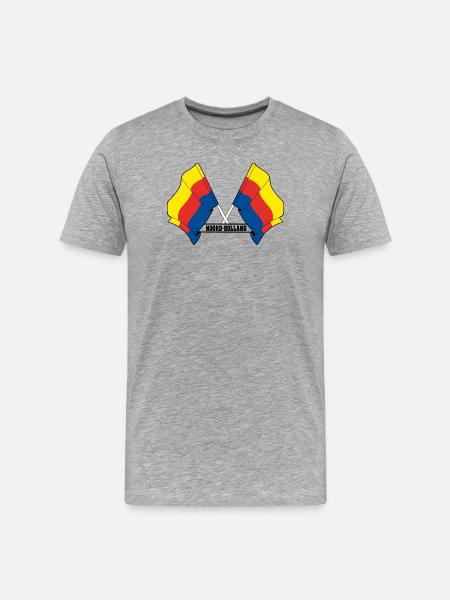 Two flags text NORTH HOLLAND - Men's Premium Organic T-Shirt - heather grey