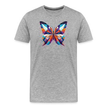 Papillon coloré aux couleurs vives - T-shirt bio Premium Homme - gris chiné - Devant - Damien (186cm)