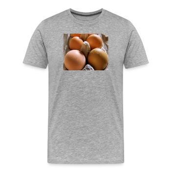 Oeuf - T-shirt bio Premium Homme - gris chiné - Devant - Damien (186cm)