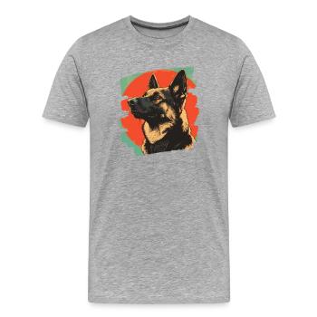 Schäferhund - Männer Premium Bio T-Shirt - Grau meliert - Vorne - Damien (186cm)