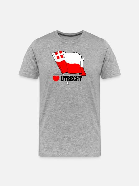 Drapeau Utrecht au cœur d’UTRECHT - T-shirt bio Premium Homme - gris chiné