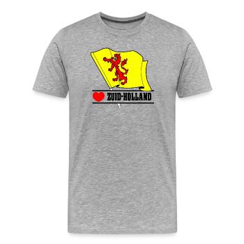 Drapeau Hollande-Méridionale coeur HOLLANDE-MÉRIDIONALE - T-shirt bio Premium Homme - gris chiné - Devant - Damien (186cm)