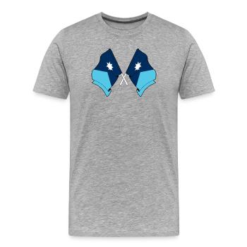Deux drapeaux traversés Minnesota - T-shirt bio Premium Homme - gris chiné - Devant - Damien (186cm)