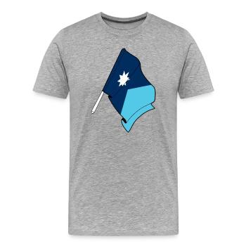 Drapeau de l’État du Minnesota USA - T-shirt bio Premium Homme - gris chiné - Devant - Damien (186cm)