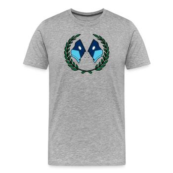 États-Unis, drapeaux du Minnesota en couronne de laurier - T-shirt bio Premium Homme - gris chiné - Devant - Damien (186cm)