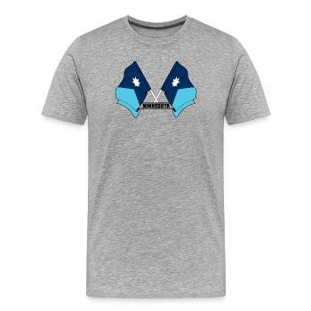 Deux drapeaux texte MINNESOTA - T-shirt bio Premium Homme - gris chiné - Devant - Damien (186cm)