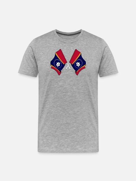 Two flags crossed Mississippi - Men's Premium Organic T-Shirt - heather grey