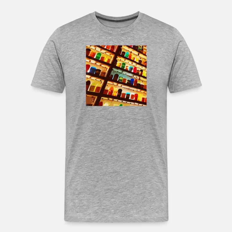 Bunte Flaschen - Männer Premium Bio T-Shirt - Grau meliert