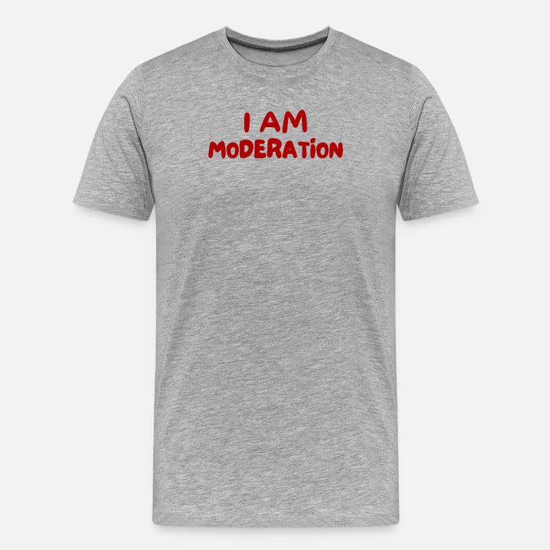 Ich bin maßvoll - Männer Premium Bio T-Shirt - Grau meliert