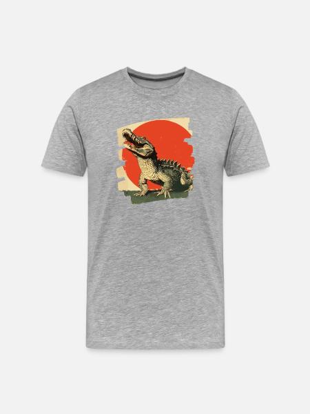 Crocodile - T-shirt bio Premium Homme - gris chiné
