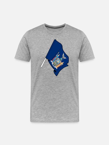 Flag of New York - Men's Premium Organic T-Shirt - heather grey
