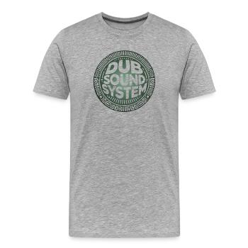 Dub sound system logo, for music lovers - Men's Premium Organic T-Shirt - heather grey - Front - Damien (186cm)