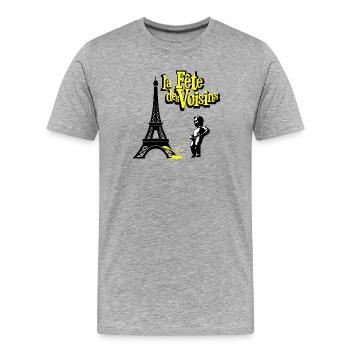 La fête des voisins - T-shirt bio Premium Homme - gris chiné - Devant - Damien (186cm)