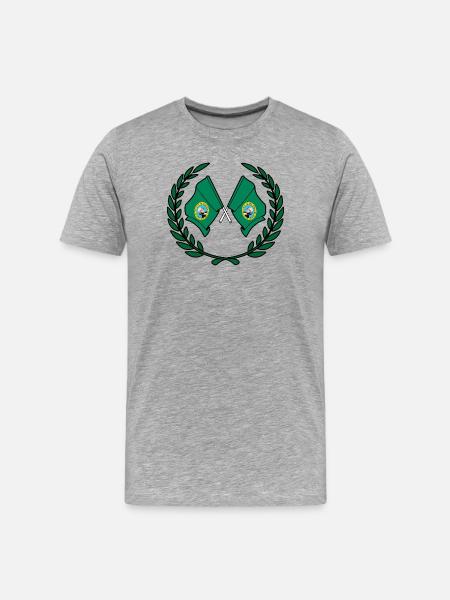 USA Washington flags in laurel wreath - Men's Premium Organic T-Shirt - heather grey