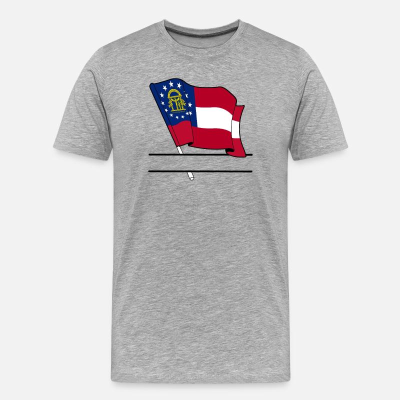 Flagge Georgien Textbanner - Männer Premium Bio T-Shirt - Grau meliert