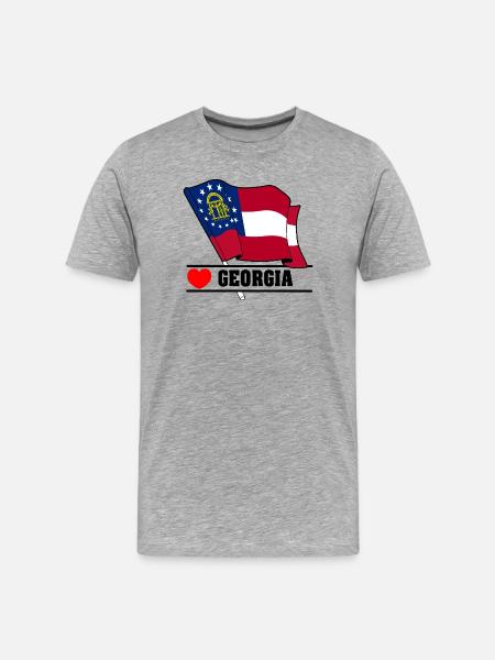 Flag Georgia heart GEORGIA - Men's Premium Organic T-Shirt - heather grey