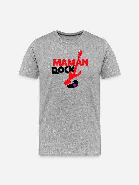 Maman rock - T-shirt bio Premium Homme - gris chiné