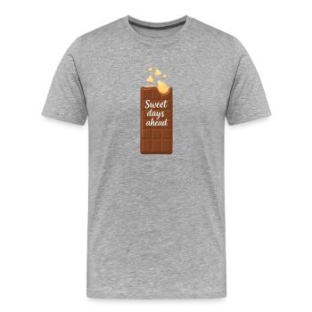 Sweet days ahead - Männer Premium Bio T-Shirt - Grau meliert - Vorne - Damien (186cm)