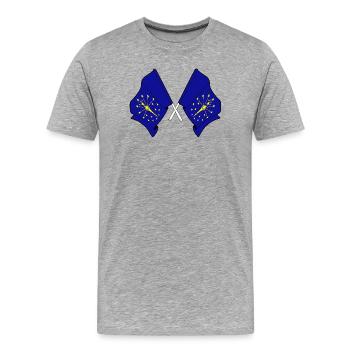 Deux drapeaux ont traversé l’Indiana - T-shirt bio Premium Homme - gris chiné - Devant - Damien (186cm)