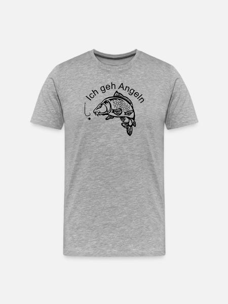 Elegante Karpfensilhouette - Männer Premium Bio T-Shirt - Grau meliert