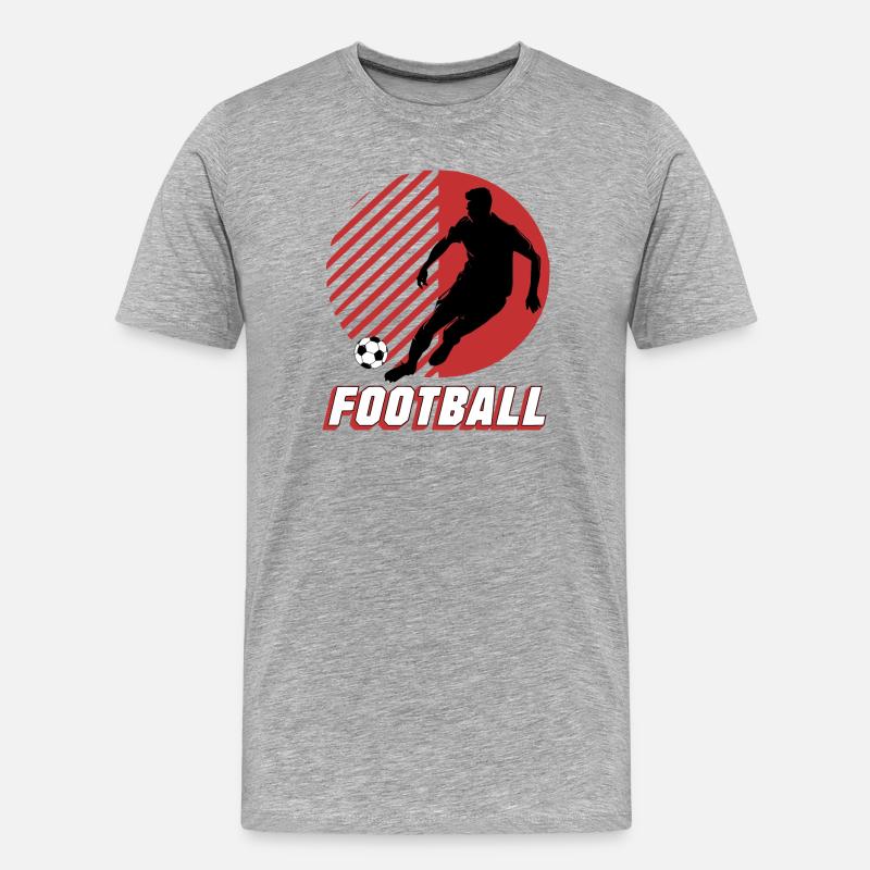 Fußball - Männer Premium Bio T-Shirt - Grau meliert