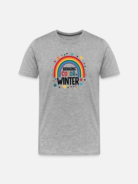 Farbenregenbogen Winter - Männer Premium Bio T-Shirt - Grau meliert