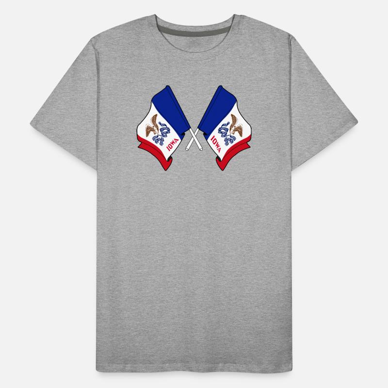 Two flags crossed Iowa Men's Premium Organic T-Shirt