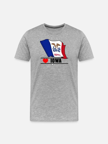 Flag Iowa heart IOWA - Men's Premium Organic T-Shirt - heather grey