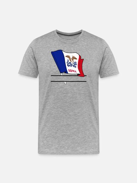 Flag Iowa text banner - Men's Premium Organic T-Shirt - heather grey