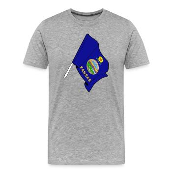 Flagge von Kansas - Männer Premium Bio T-Shirt - Grau meliert - Vorne - Damien (186cm)