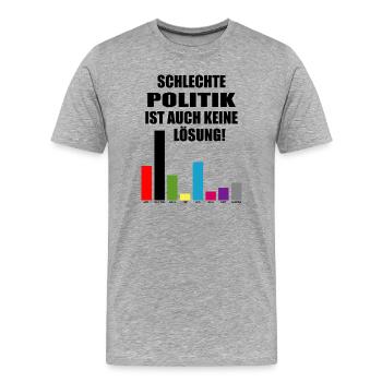 Bad politics is not a solution either - Men's Premium Organic T-Shirt - heather grey - Front - Damien (186cm)
