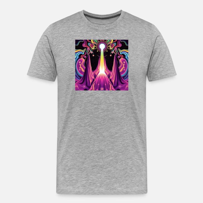 Psychedelic - Männer Premium Bio T-Shirt - Grau meliert