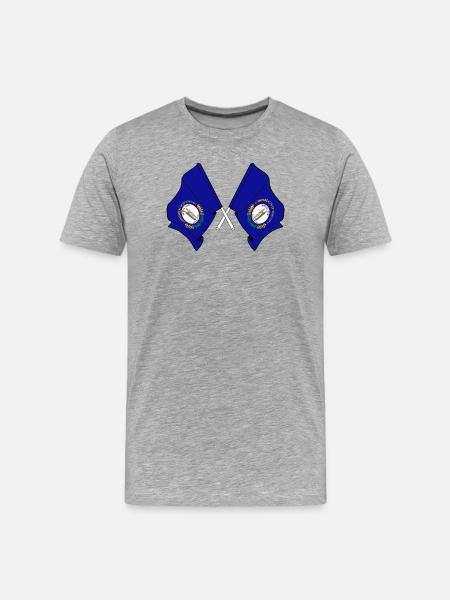 Two flags crossed Kentucky - Men's Premium Organic T-Shirt - heather grey