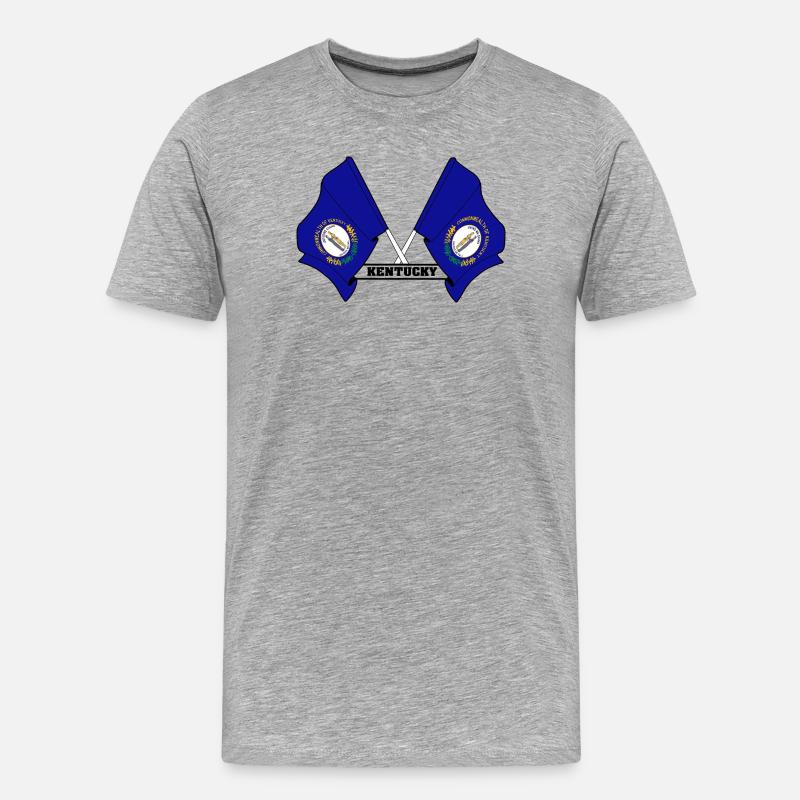 Zwei Flaggen mit dem Text KENTUCKY - Männer Premium Bio T-Shirt - Grau meliert