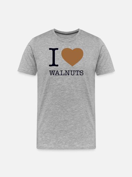 I LOVE WALNUTS - Men's Premium Organic T-Shirt - heather grey